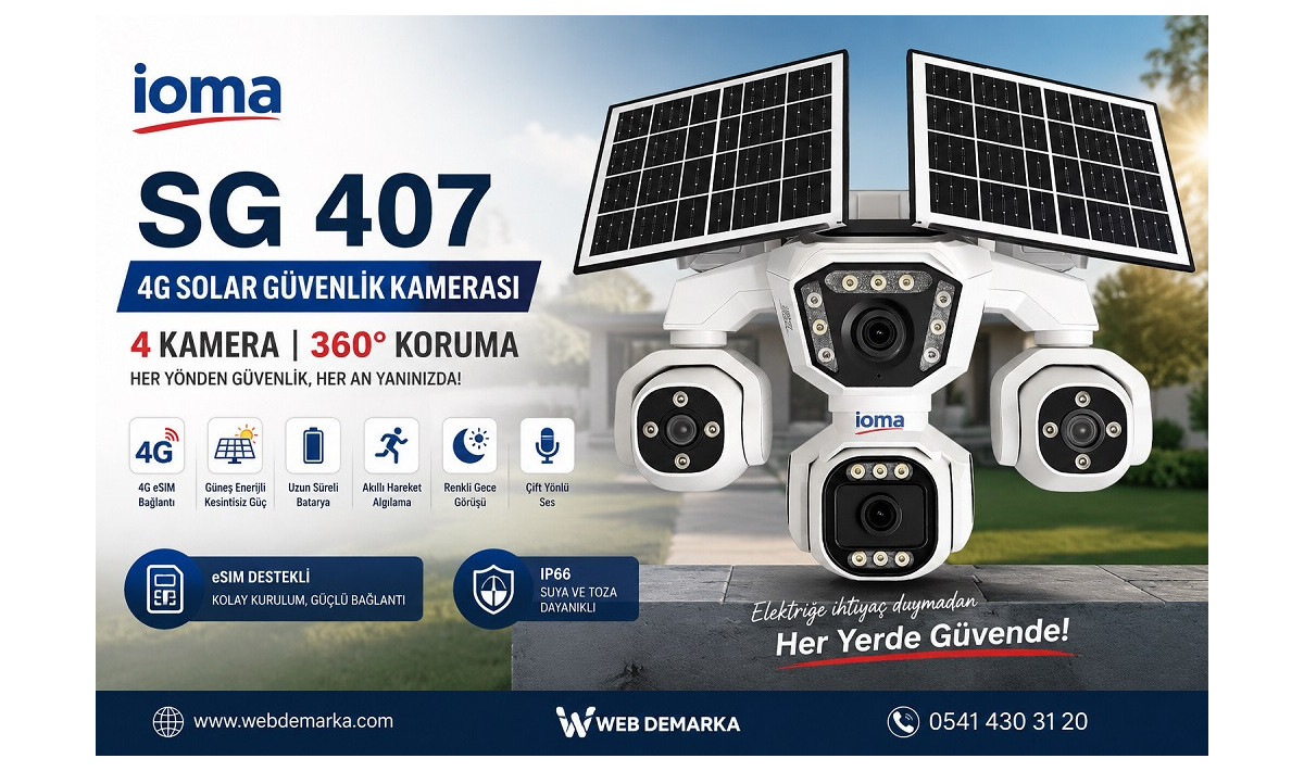 IOMA SG407 İncelemesi (2026): 3 PTZ + 1 Sabit Kameralı 4G Solar Güvenlik Kamerası Rehberi
